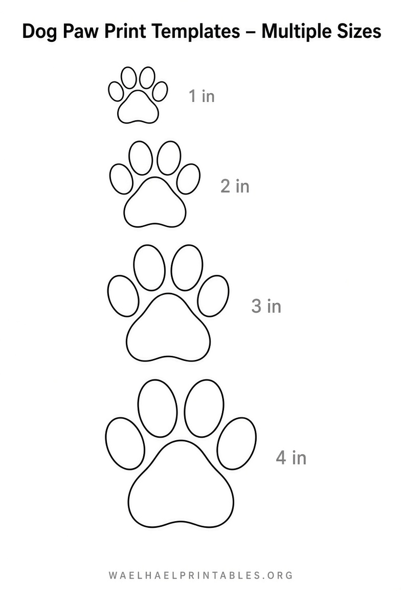 Free Printable Dog Paw Print Templates (PDF)