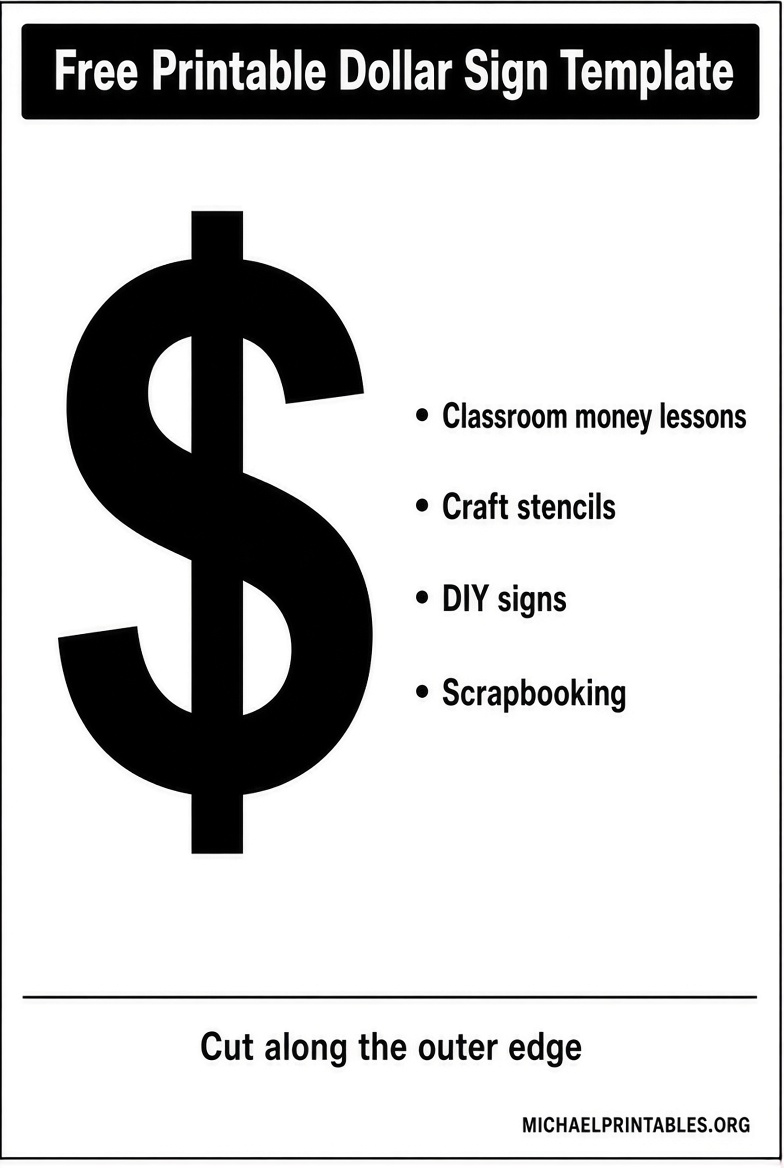 Free Printable Dollar Sign Template Downloads