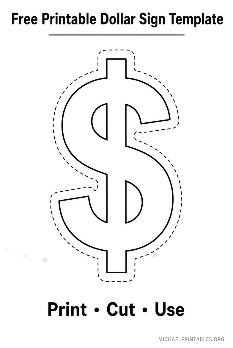 Free Printable Dollar Sign Template Downloads