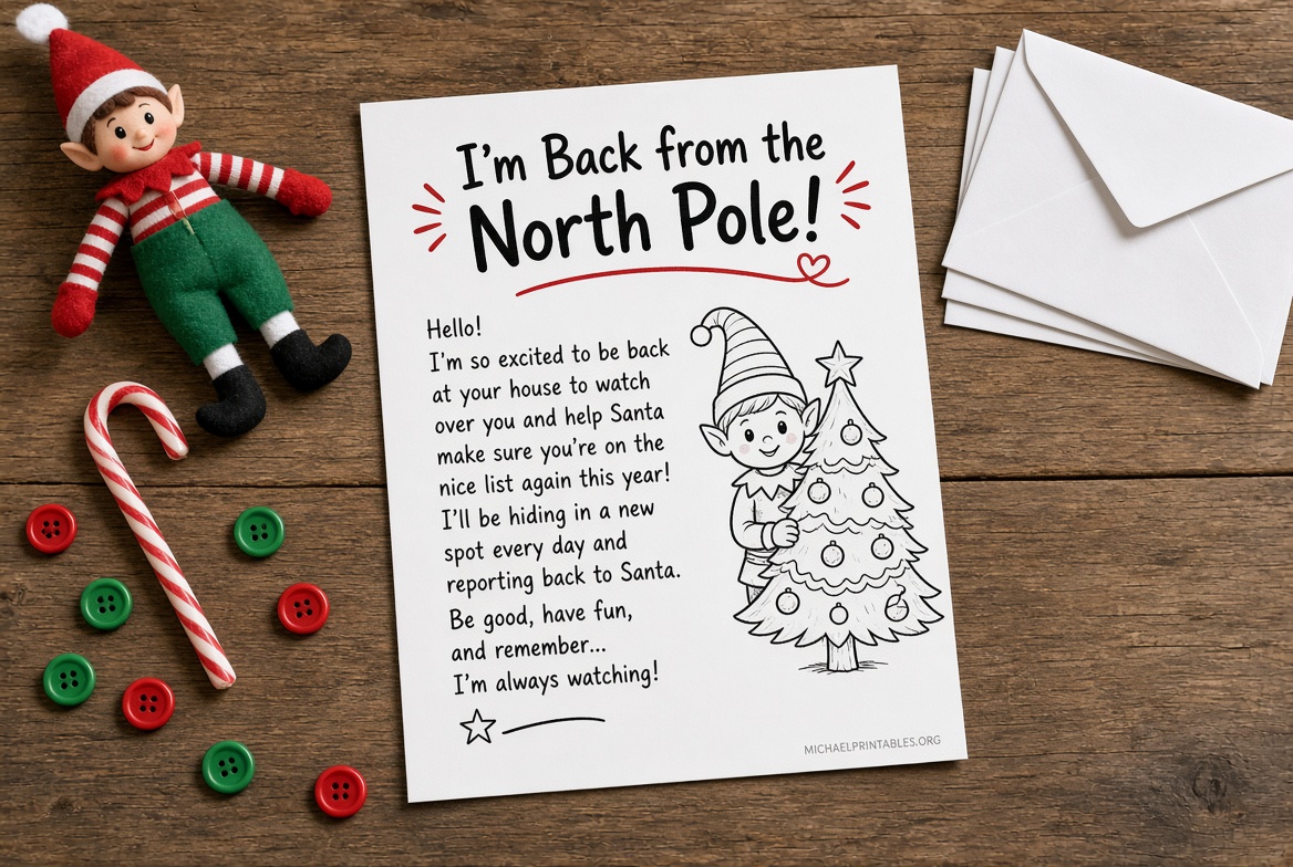 Free Printable Elf on the Shelf Letter Template PDF