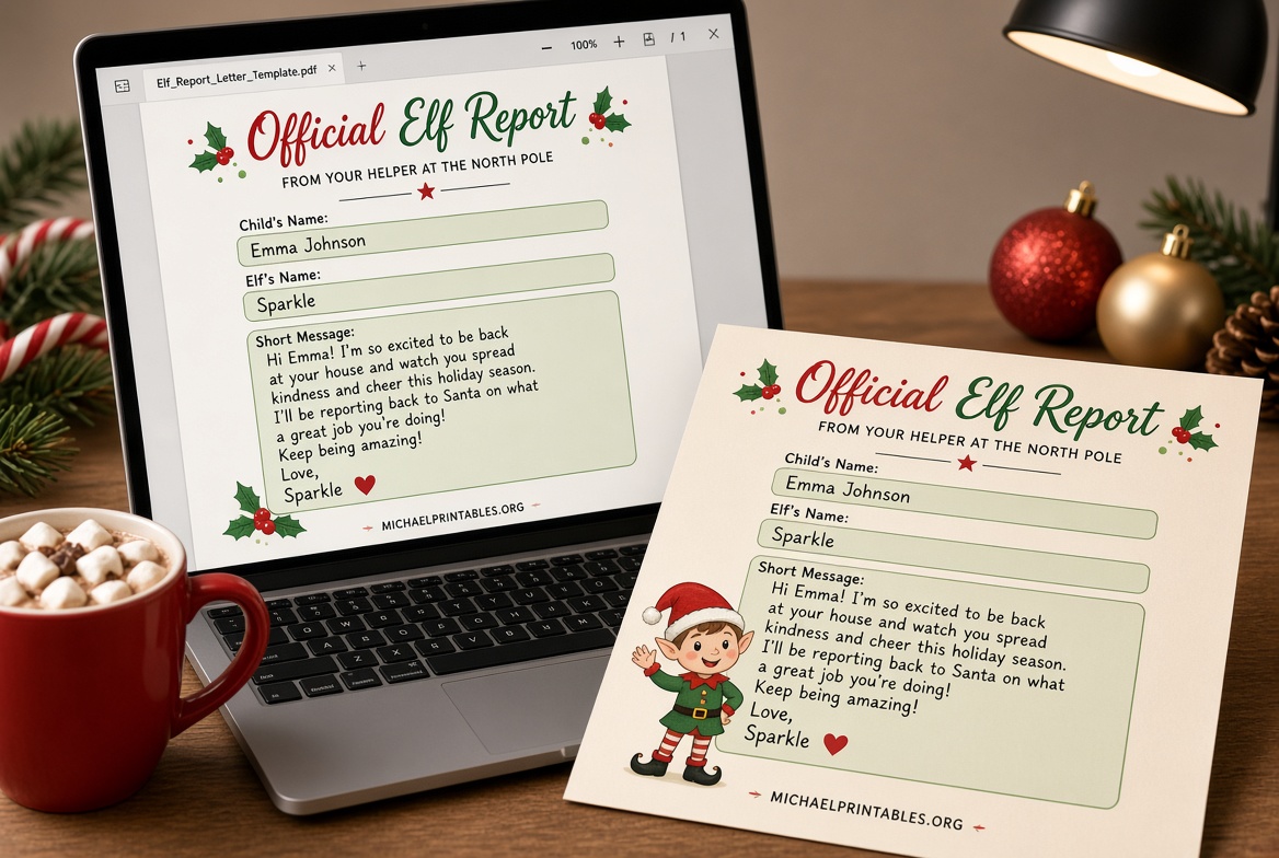 Free Printable Elf on the Shelf Letter Template PDF