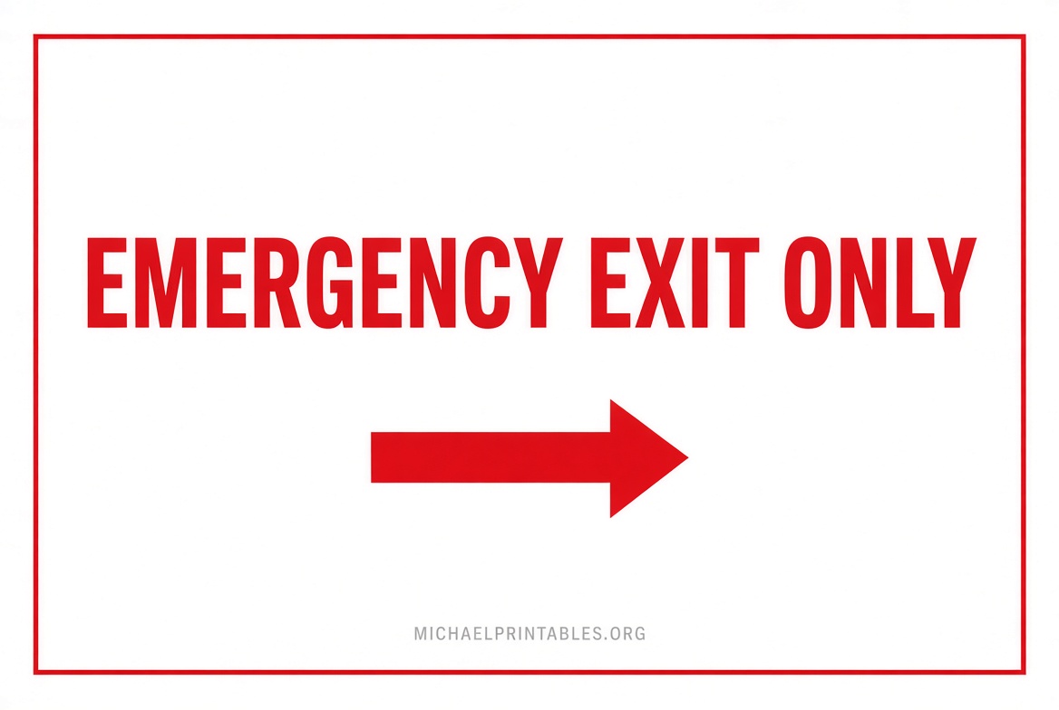 Free Printable Emergency Exit Only Signs PDF