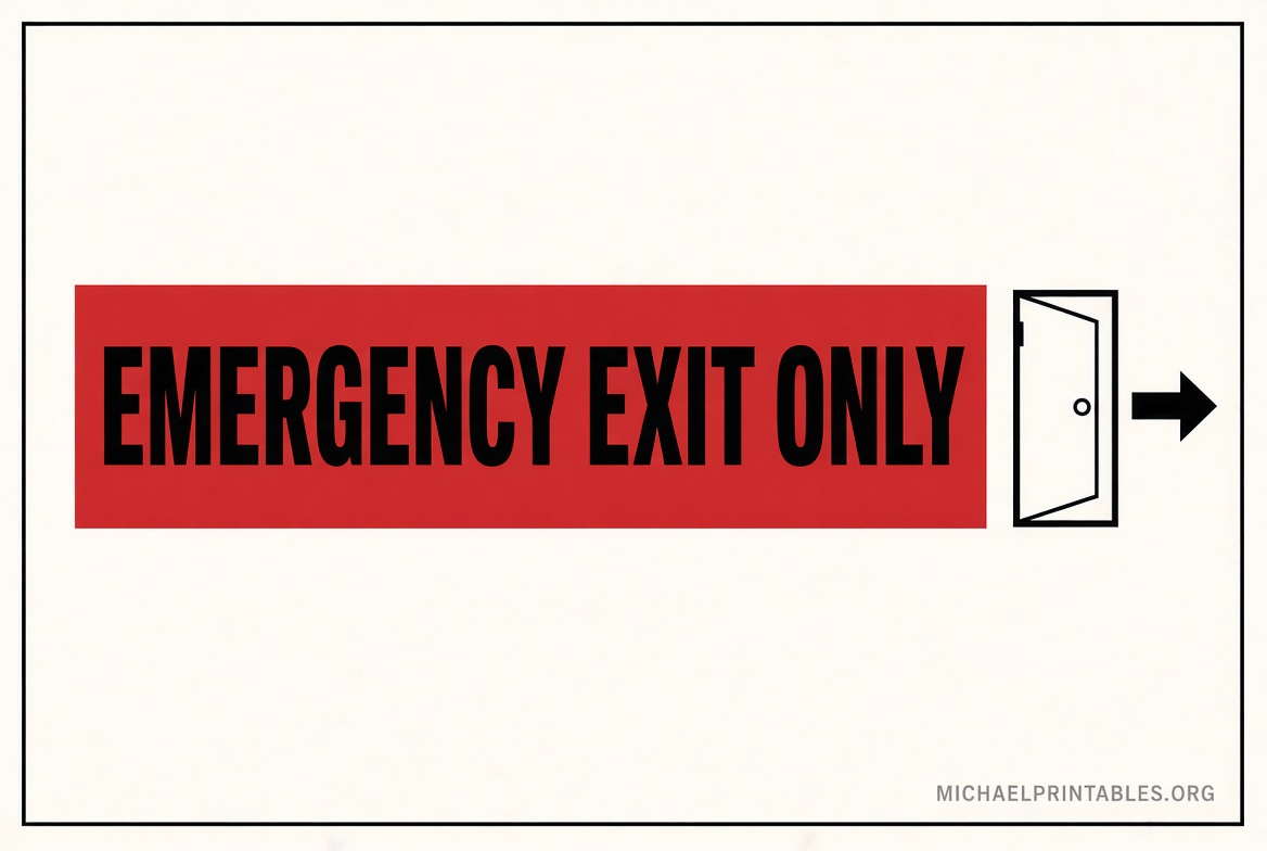 Free Printable Emergency Exit Only Signs PDF