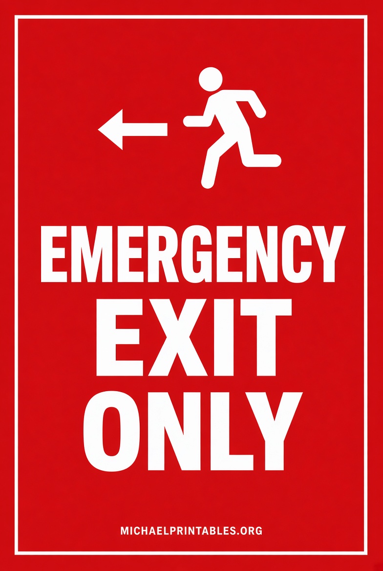 Free Printable Emergency Exit Only Signs PDF