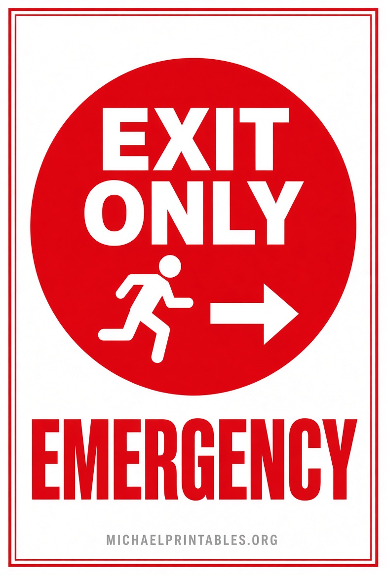 Free Printable Emergency Exit Only Signs PDF