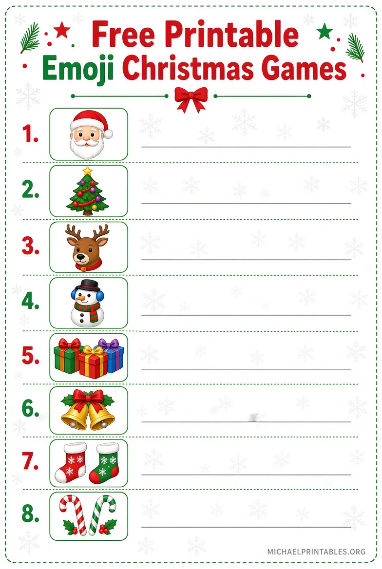 Free Printable Emoji Christmas Games