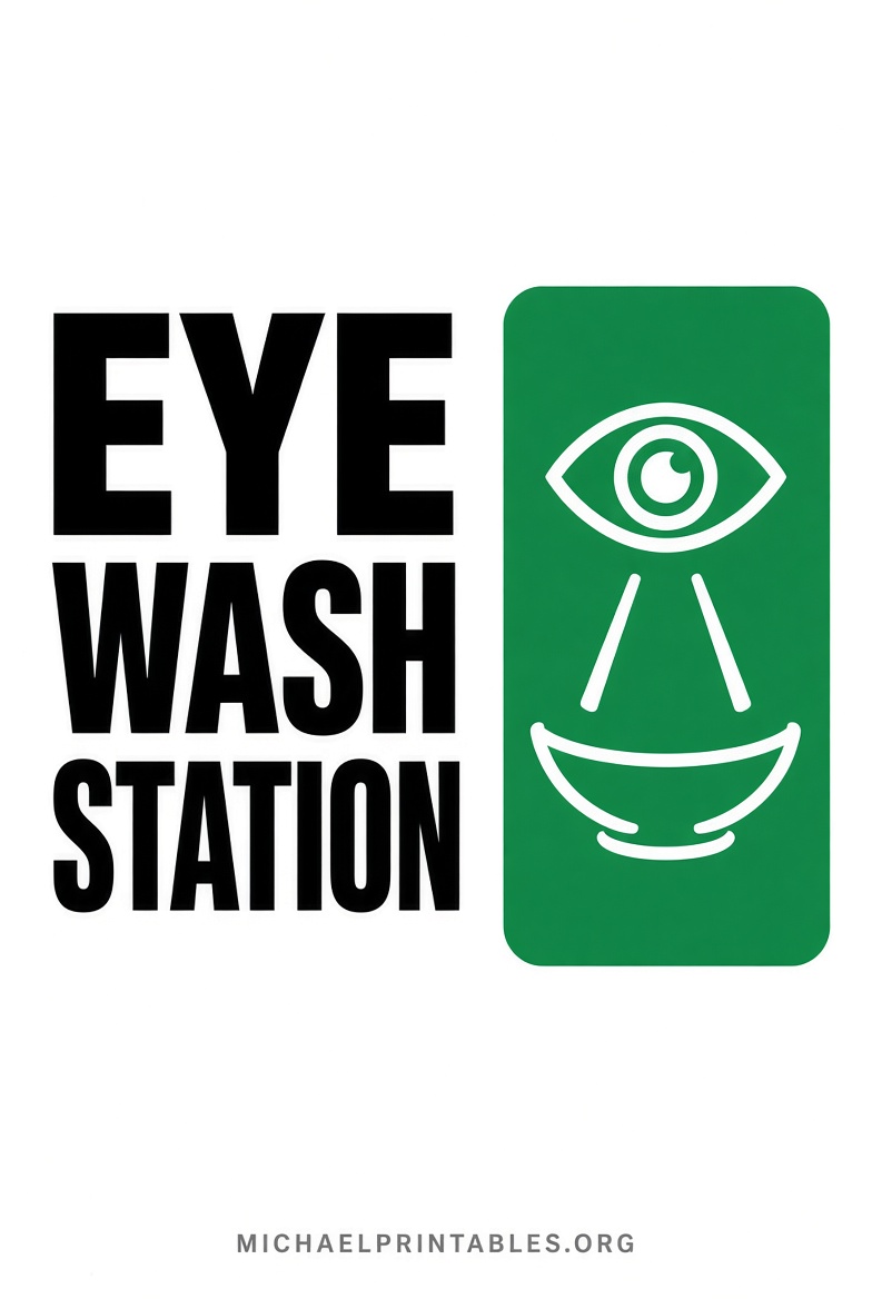 Free Printable Eye Wash Station Sign PDF