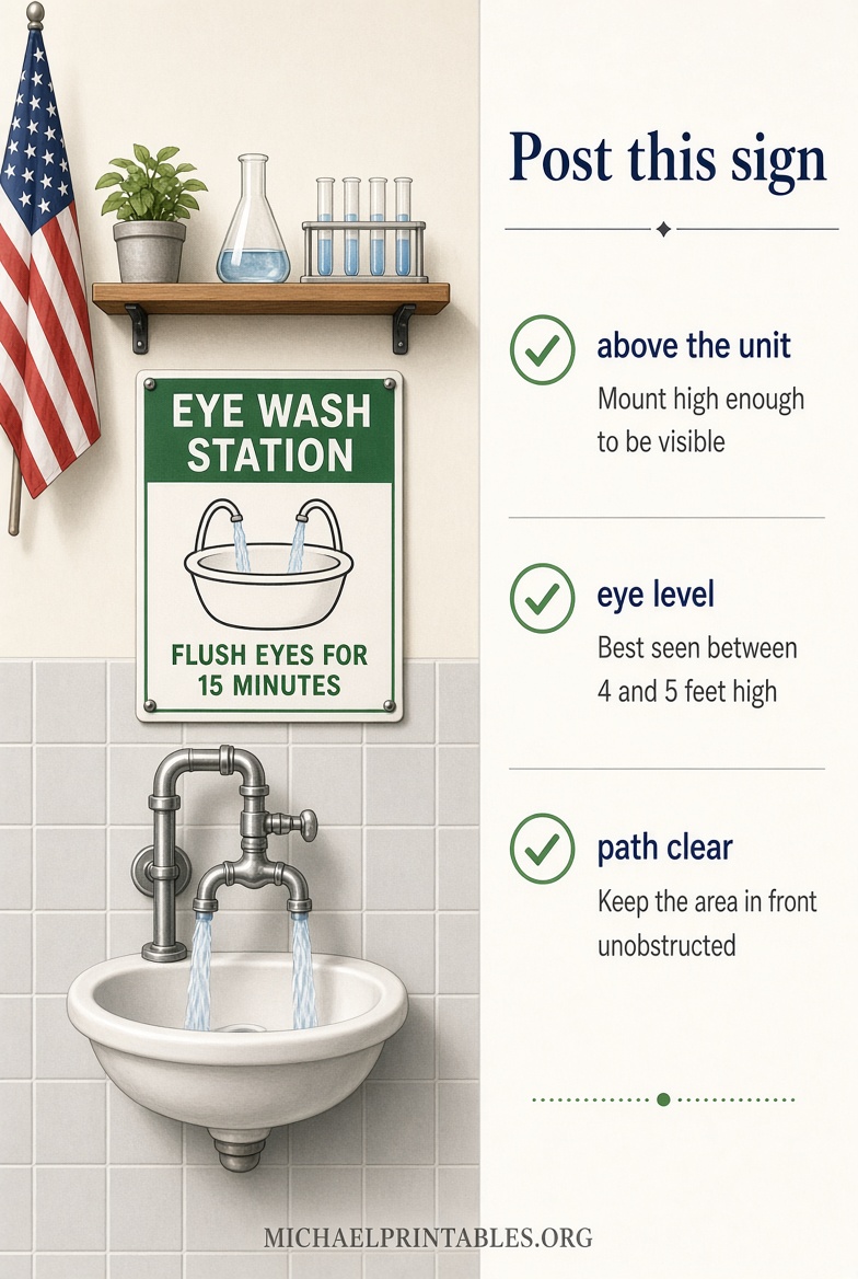 Free Printable Eye Wash Station Sign PDF