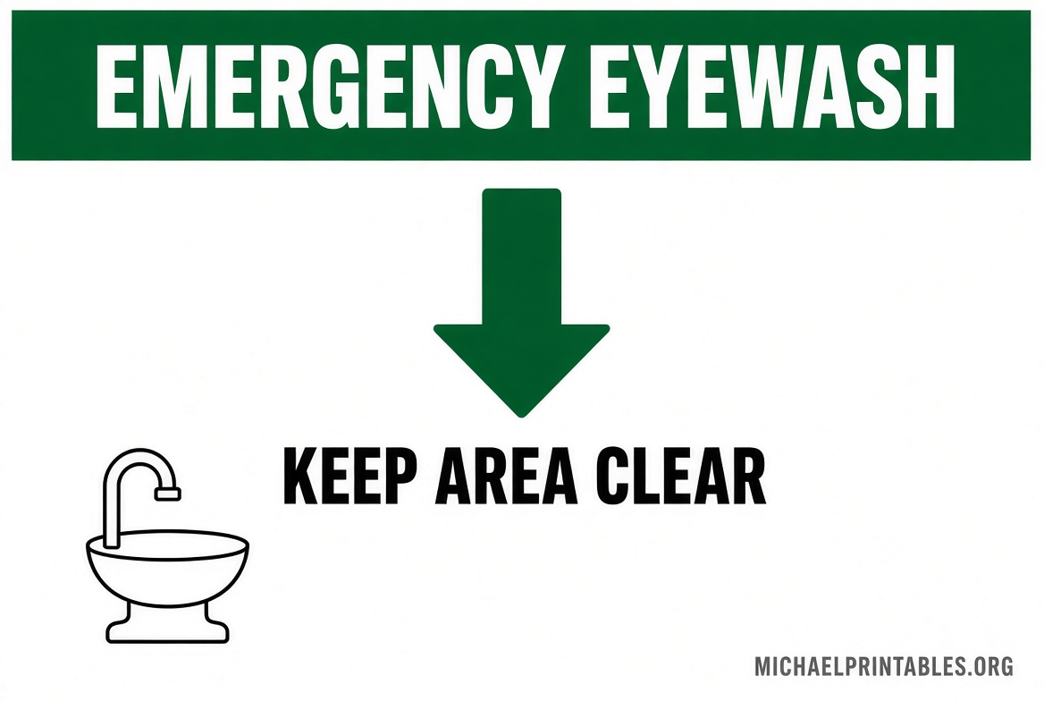 Free Printable Eye Wash Station Sign PDF