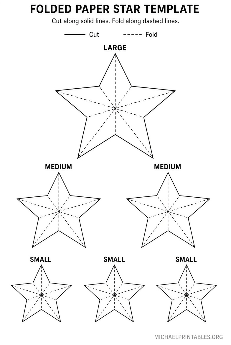 Free Printable Folded Star Template PDF Guide
