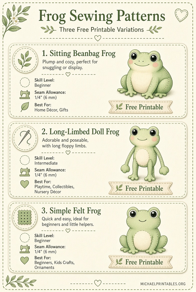 Free Printable Frog Sewing Pattern Guide