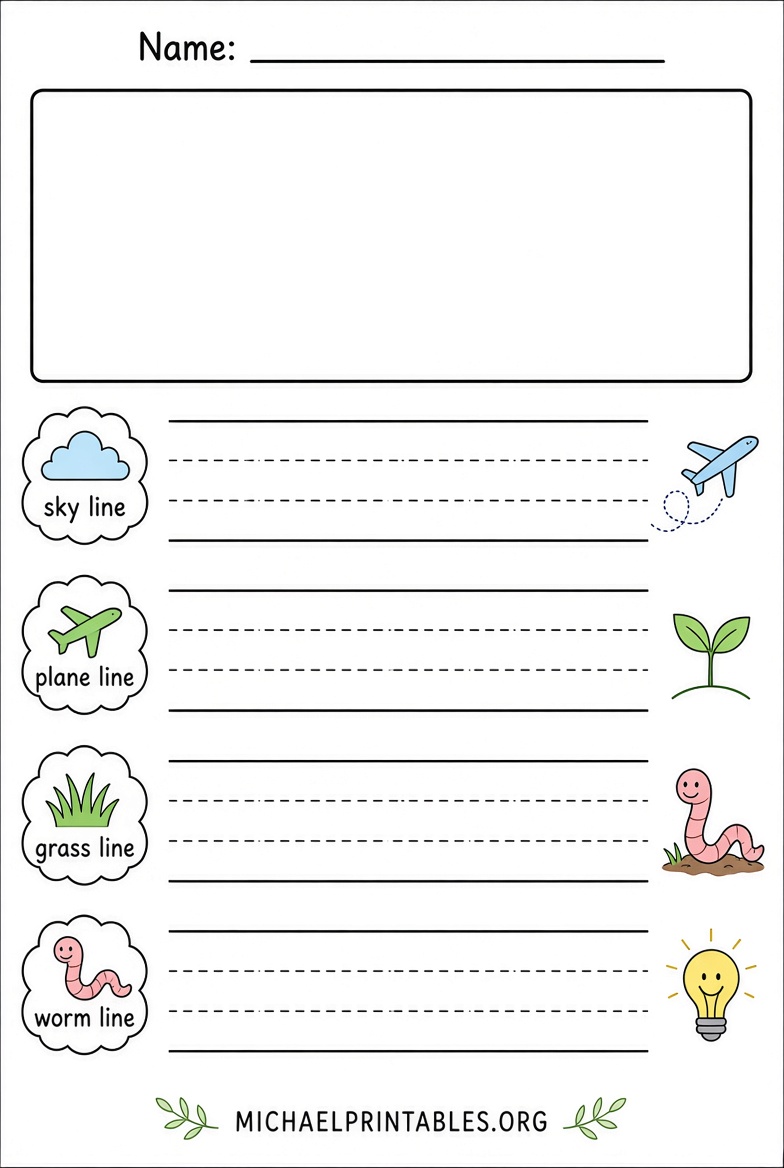 Free Printable Fundations Writing Paper for Kids