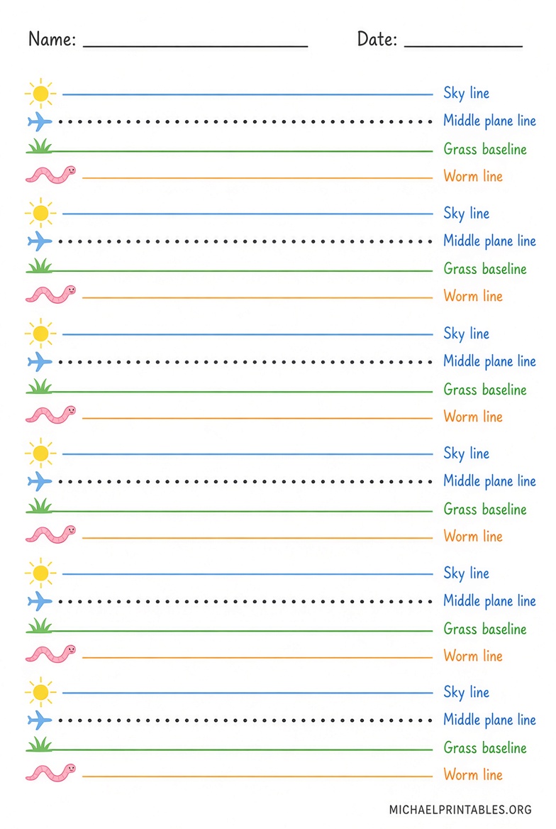 Free Printable Fundations Writing Paper for Kids