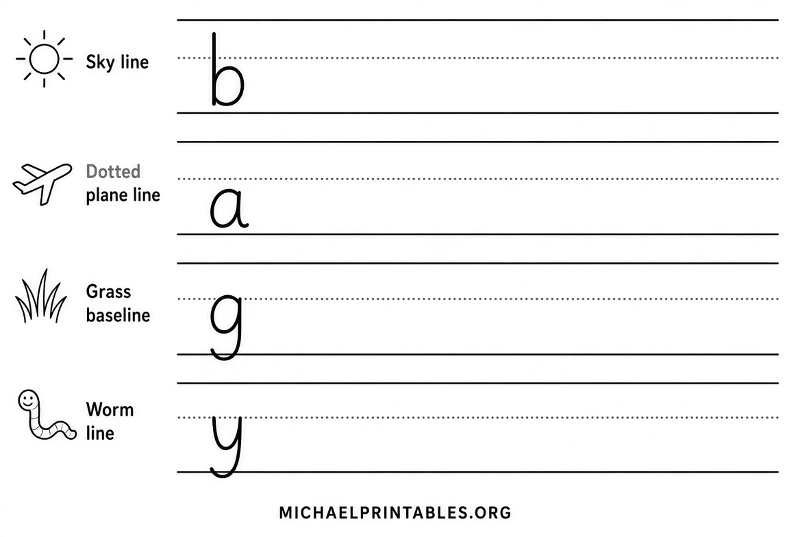 Free Printable Fundations Writing Paper for Kids