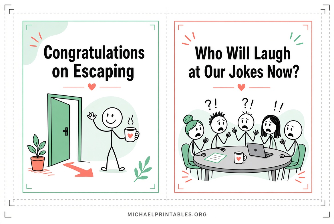 Free Printable Funny Goodbye Cards for Coworkers