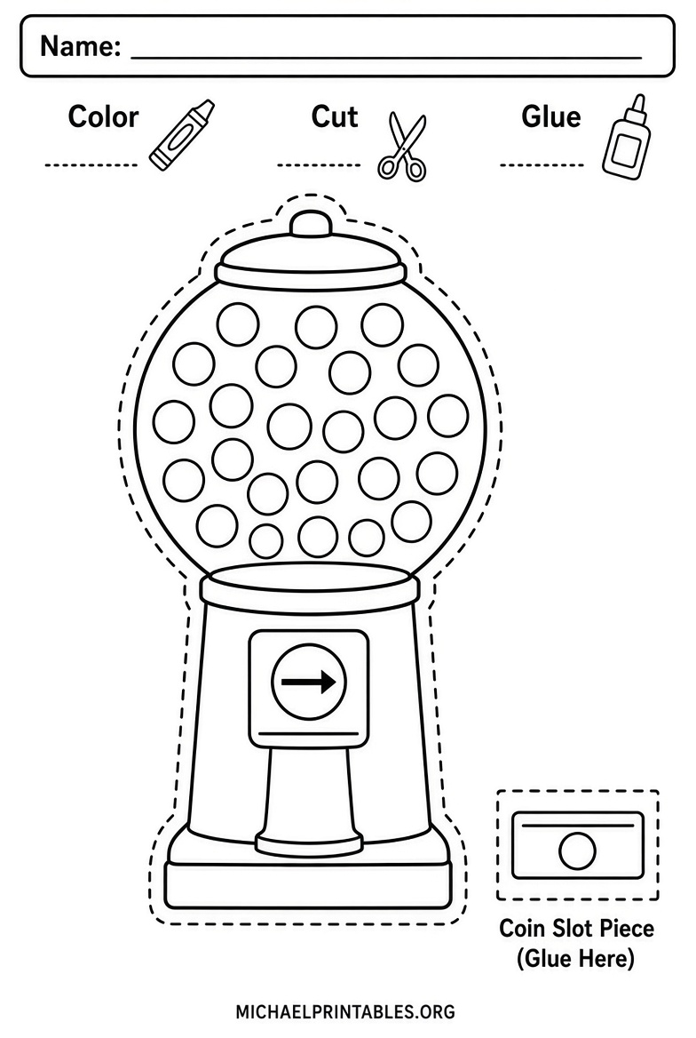 Free Printable Gumball Machine Template