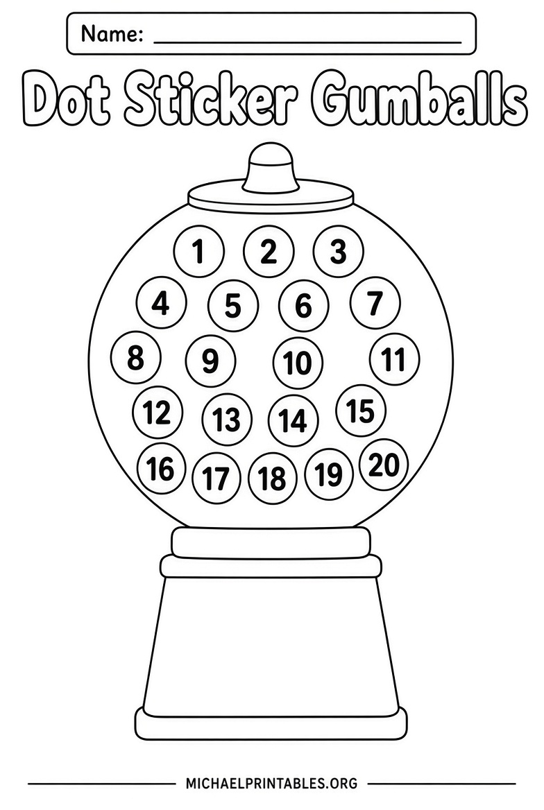 Free Printable Gumball Machine Template