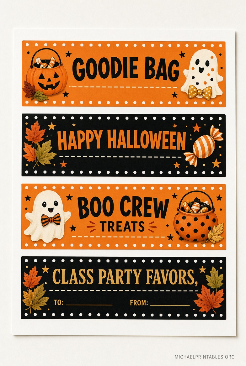 Free Printable Halloween Tags for Goodie Bags