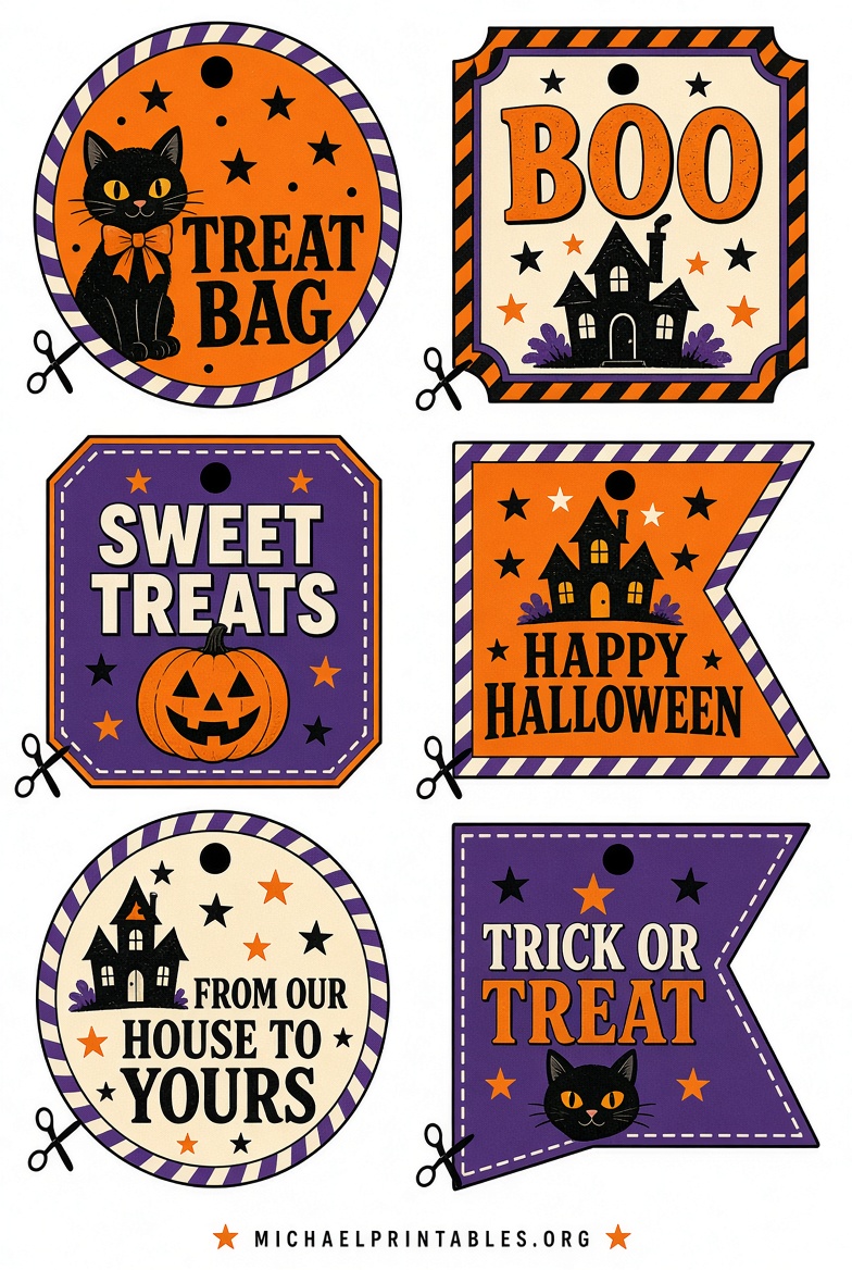Free Printable Halloween Tags for Goodie Bags