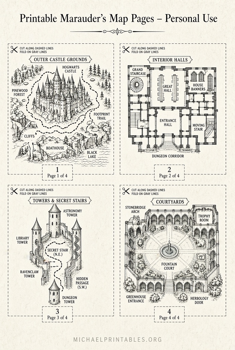 Free Printable Harry Potter Marauder’s Map