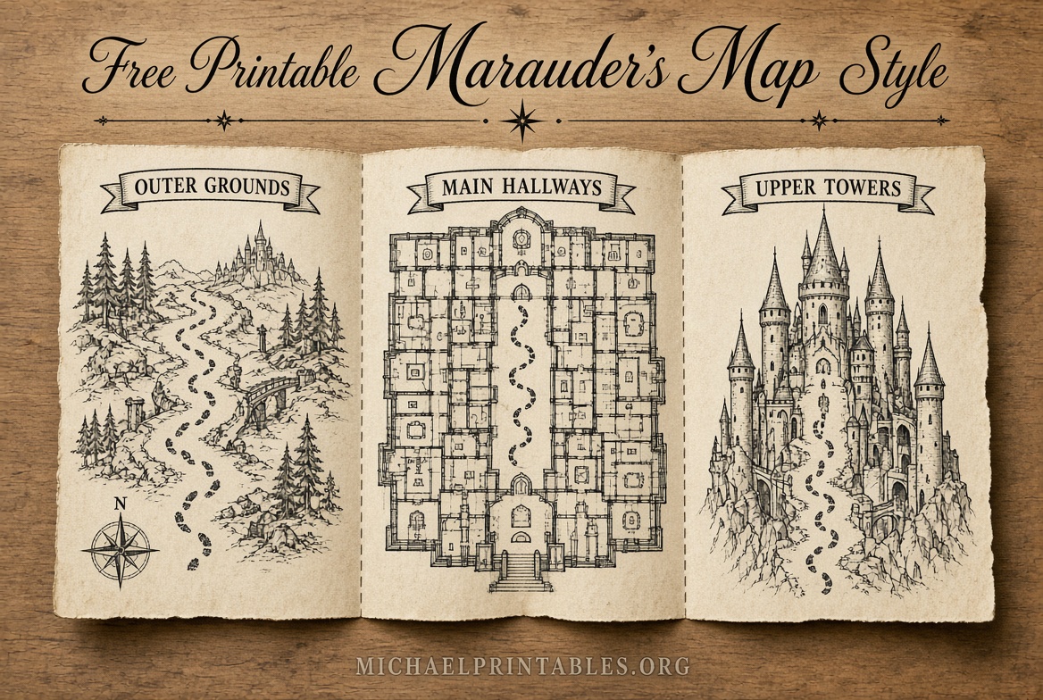 Free Printable Harry Potter Marauder’s Map