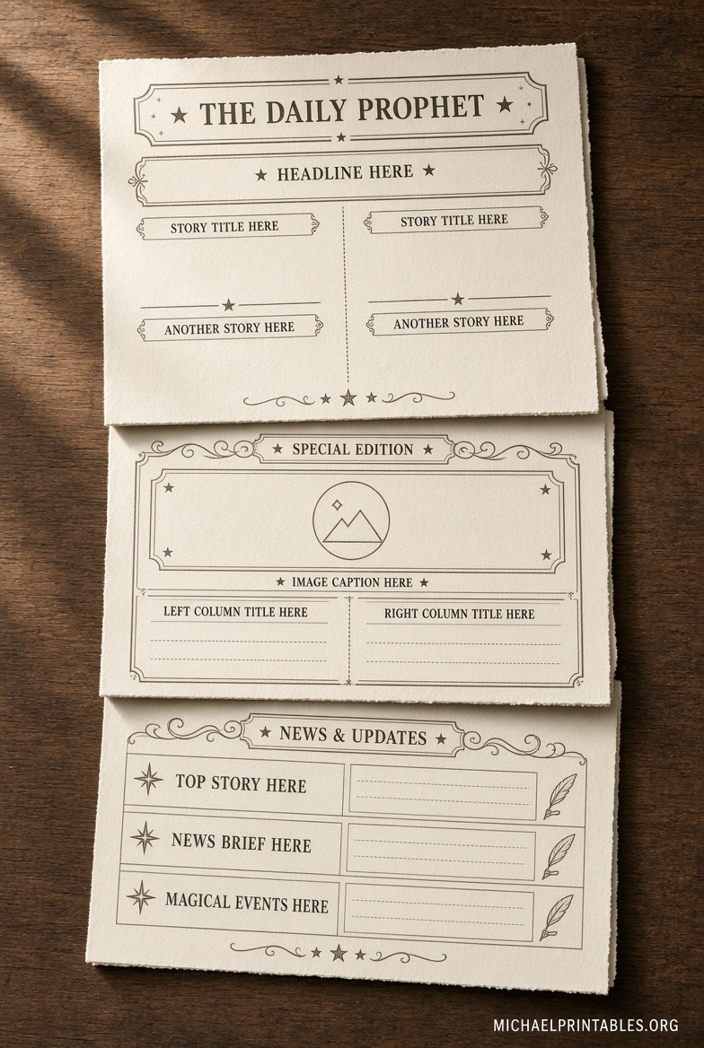 Free Printable Harry Potter Newspaper Templates