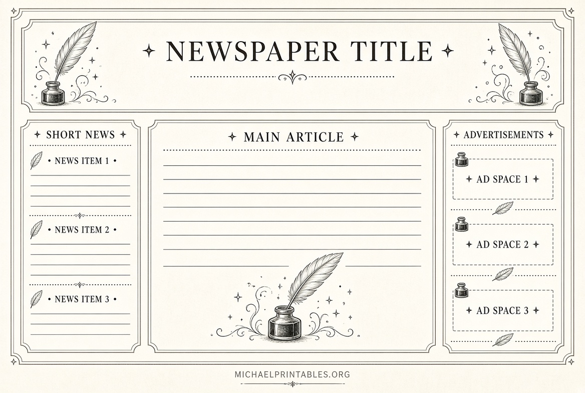 Free Printable Harry Potter Newspaper Templates
