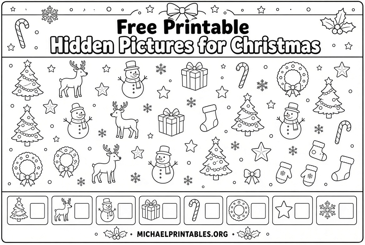 Free Printable Hidden Pictures for Christmas