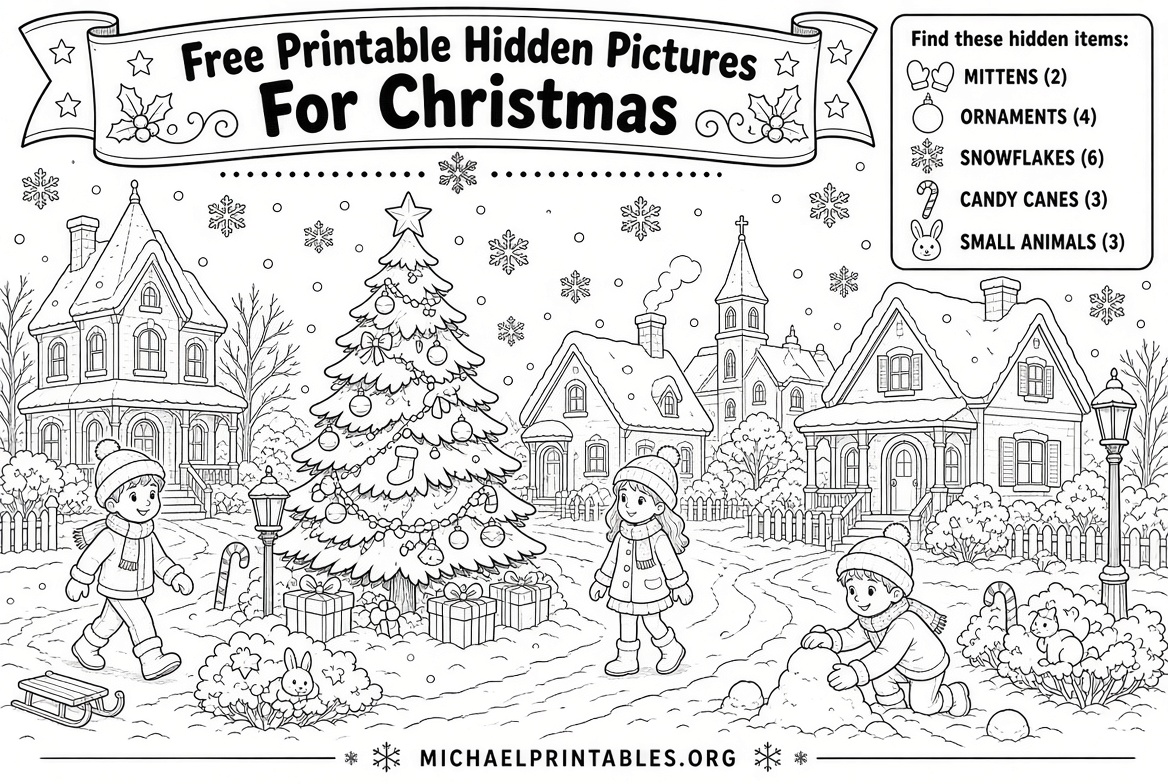 Free Printable Hidden Pictures for Christmas