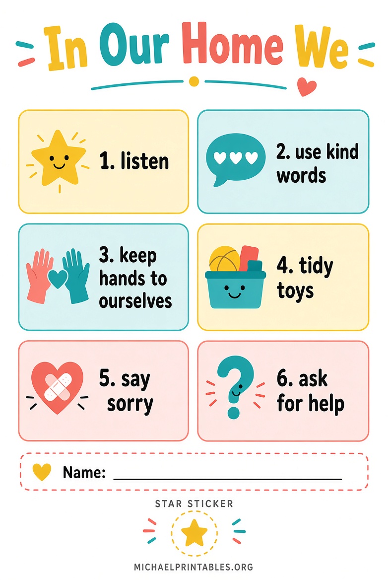 Free Printable House Rules Templates for US Homes
