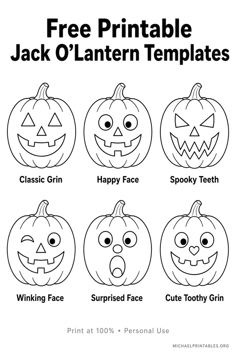 Free Printable Jack O Lantern Templates