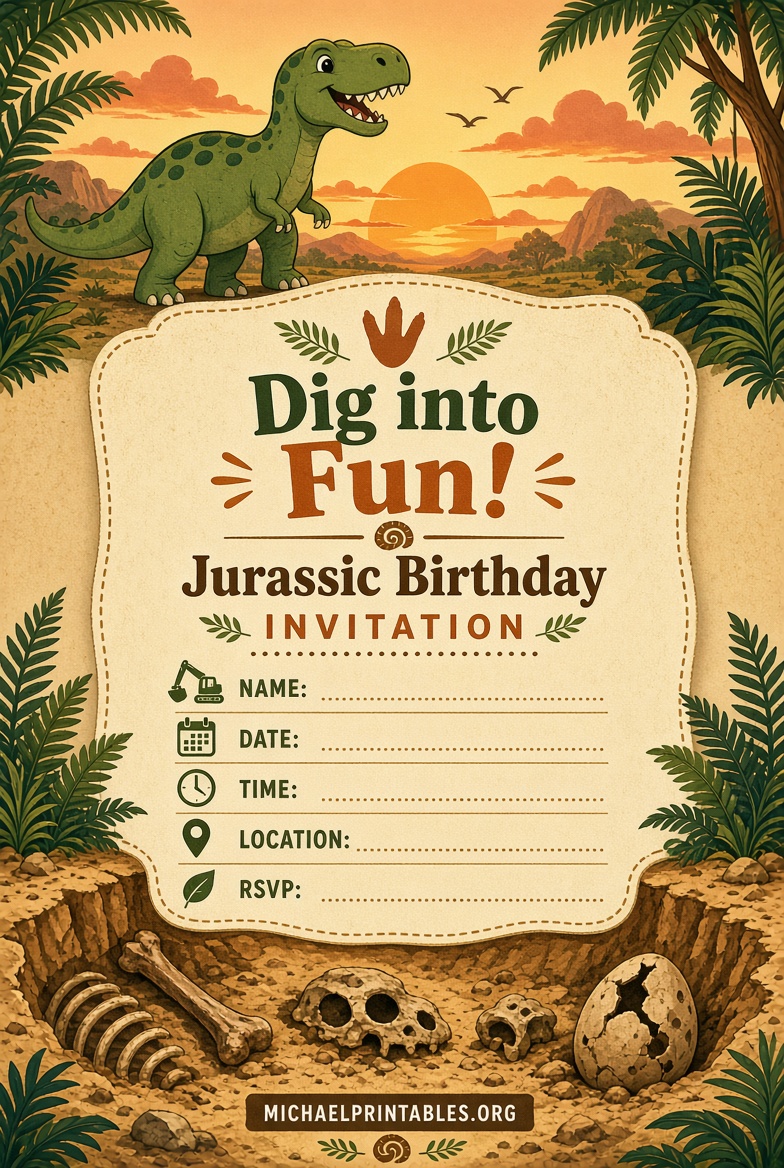 Free Printable Jurassic World Birthday Invitations