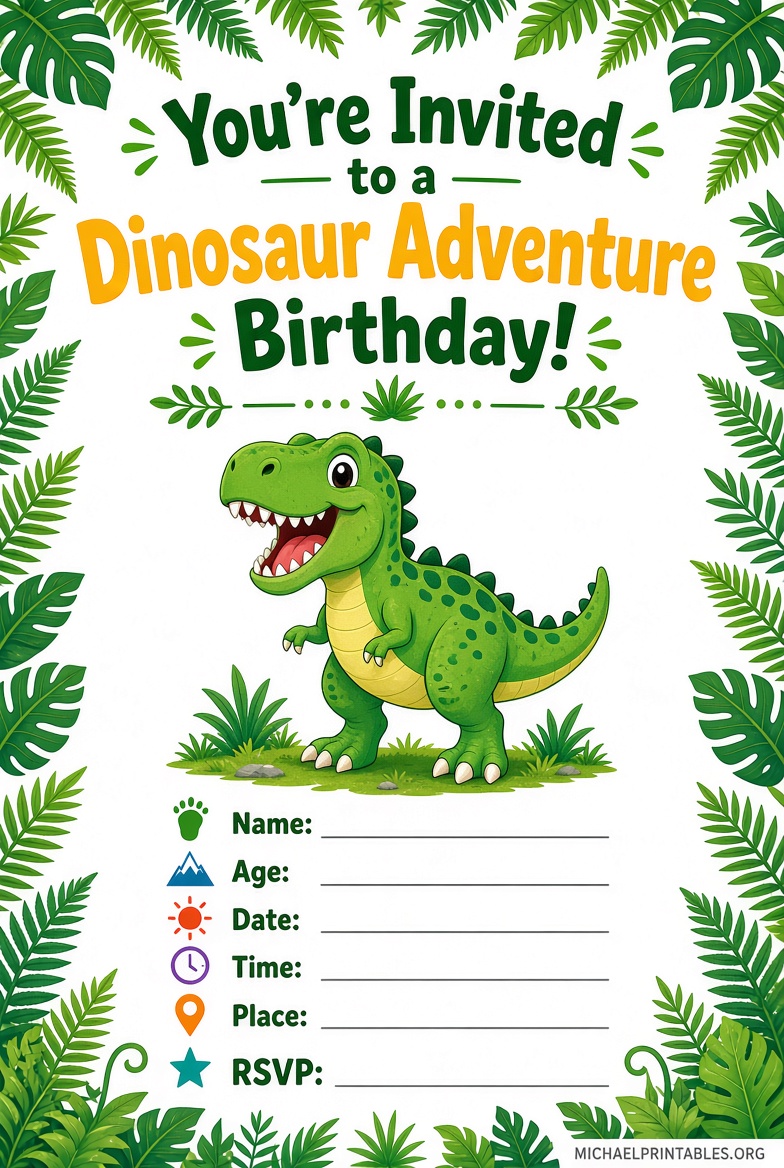 Free Printable Jurassic World Birthday Invitations