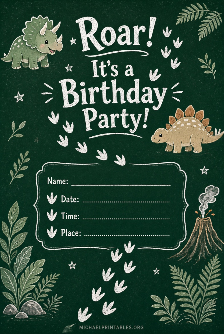 Free Printable Jurassic World Birthday Invitations