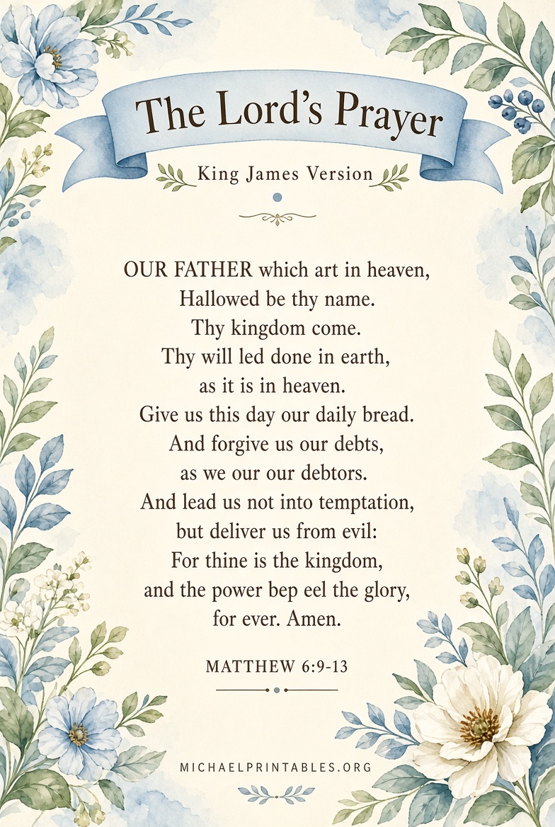 Free Printable KJV Lord's Prayer PDF Download