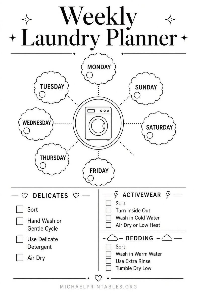Free Printable Laundry Schedule Templates