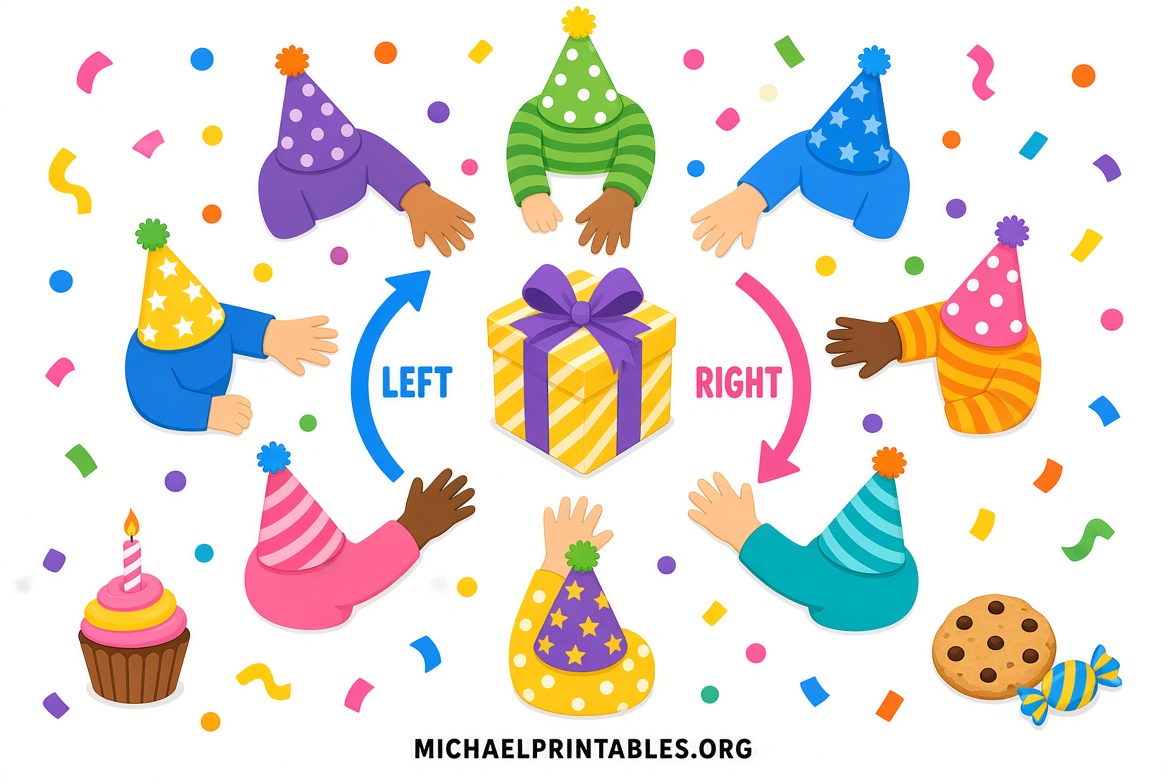 Free Printable Left Right Birthday Game Guide