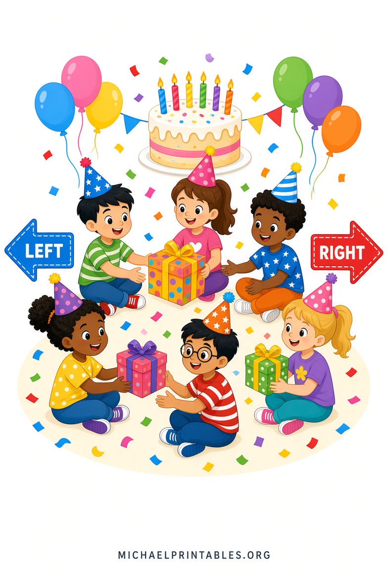 Free Printable Left Right Birthday Game Guide