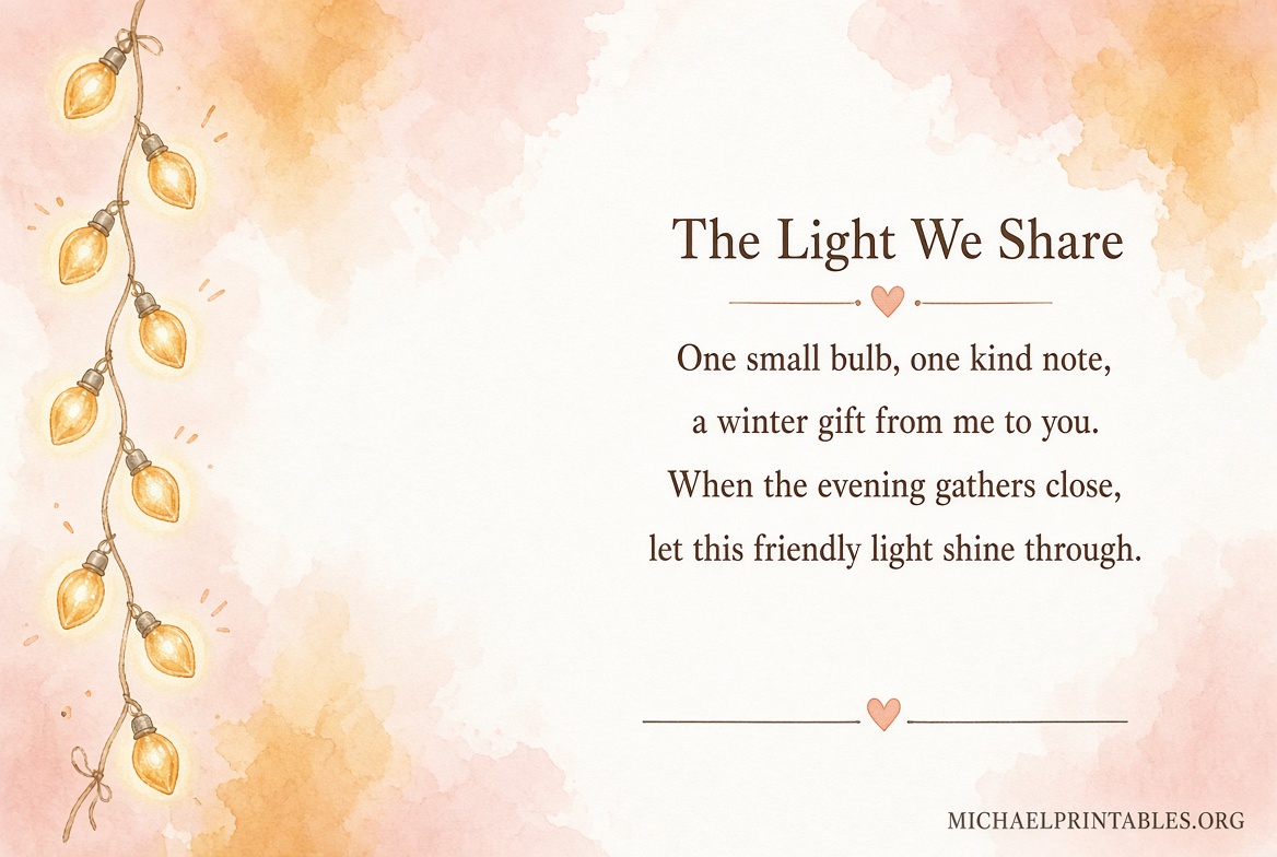 Free Printable Light of Friendship Poem