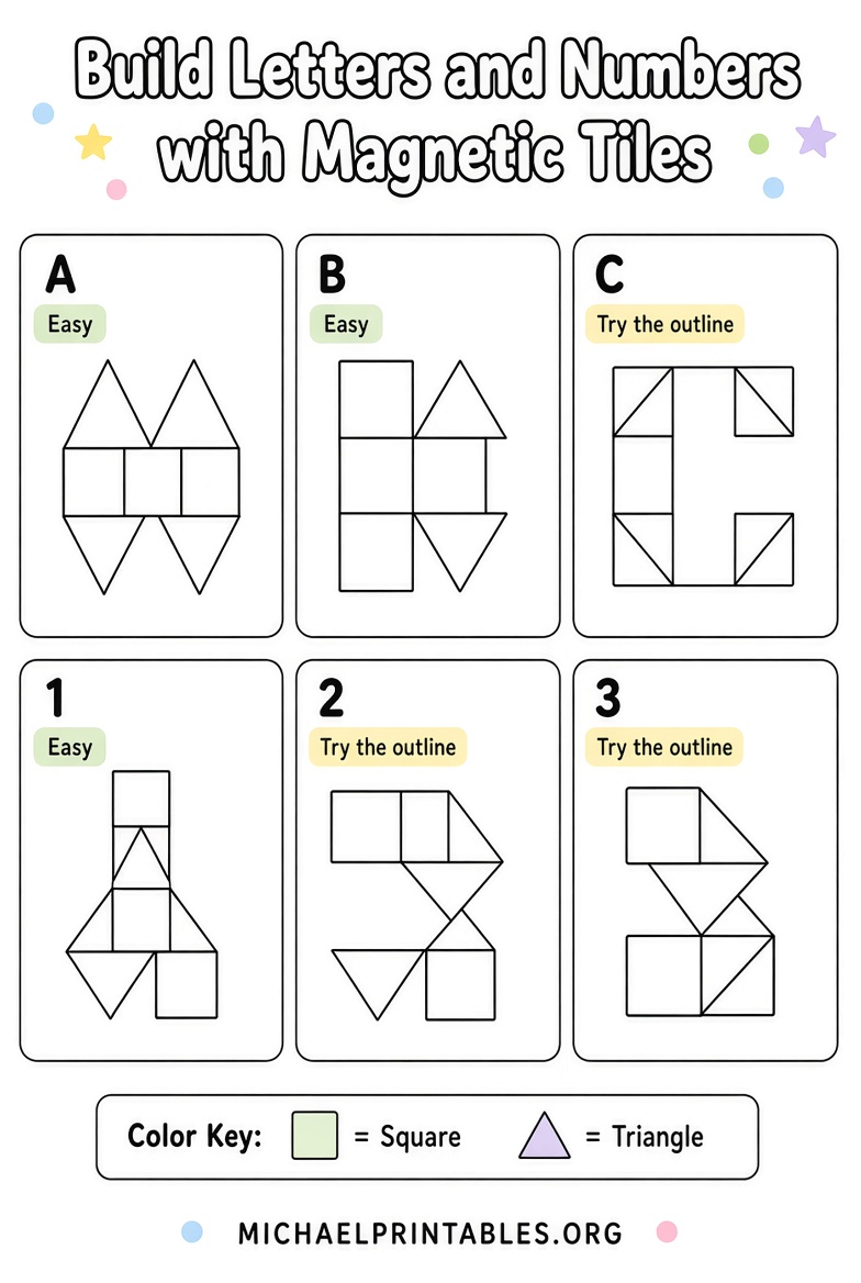 Free Printable Magna Tile Designs for Kids