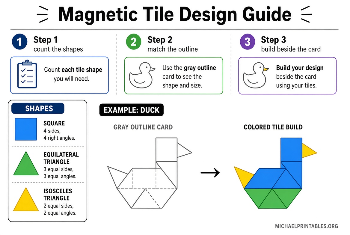 Free Printable Magna Tile Designs for Kids
