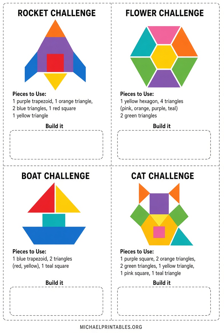 Free Printable Magna Tile Designs for Kids