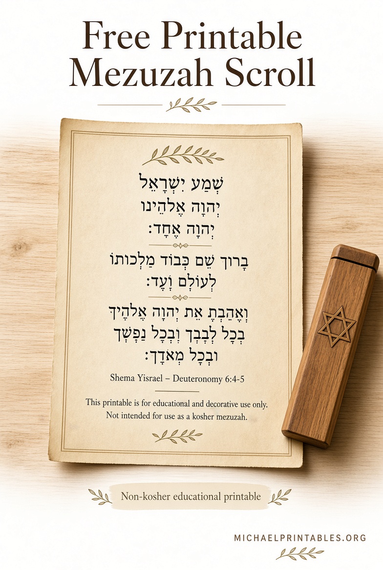 Free Printable Mezuzah Scroll Guide & Downloads