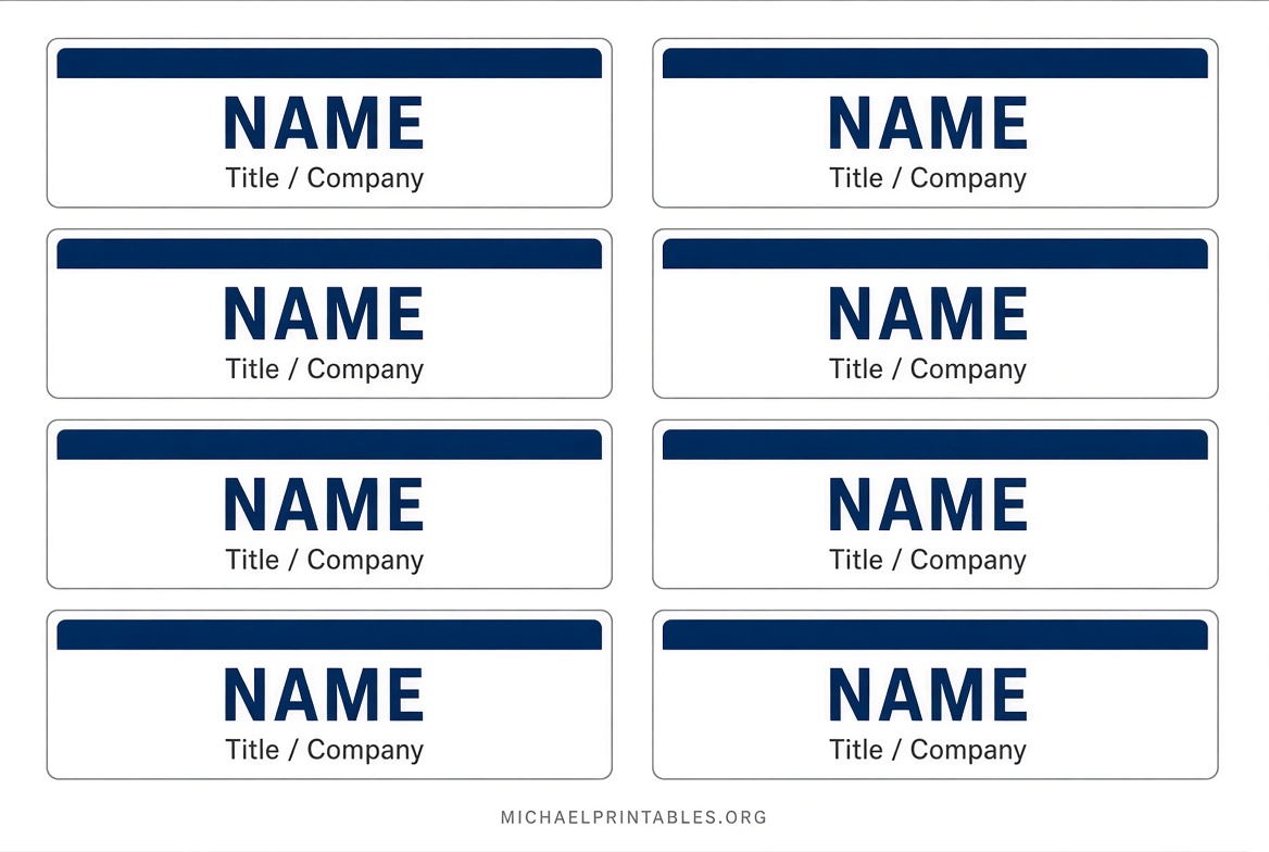 Free Printable Name Badge Templates for Events
