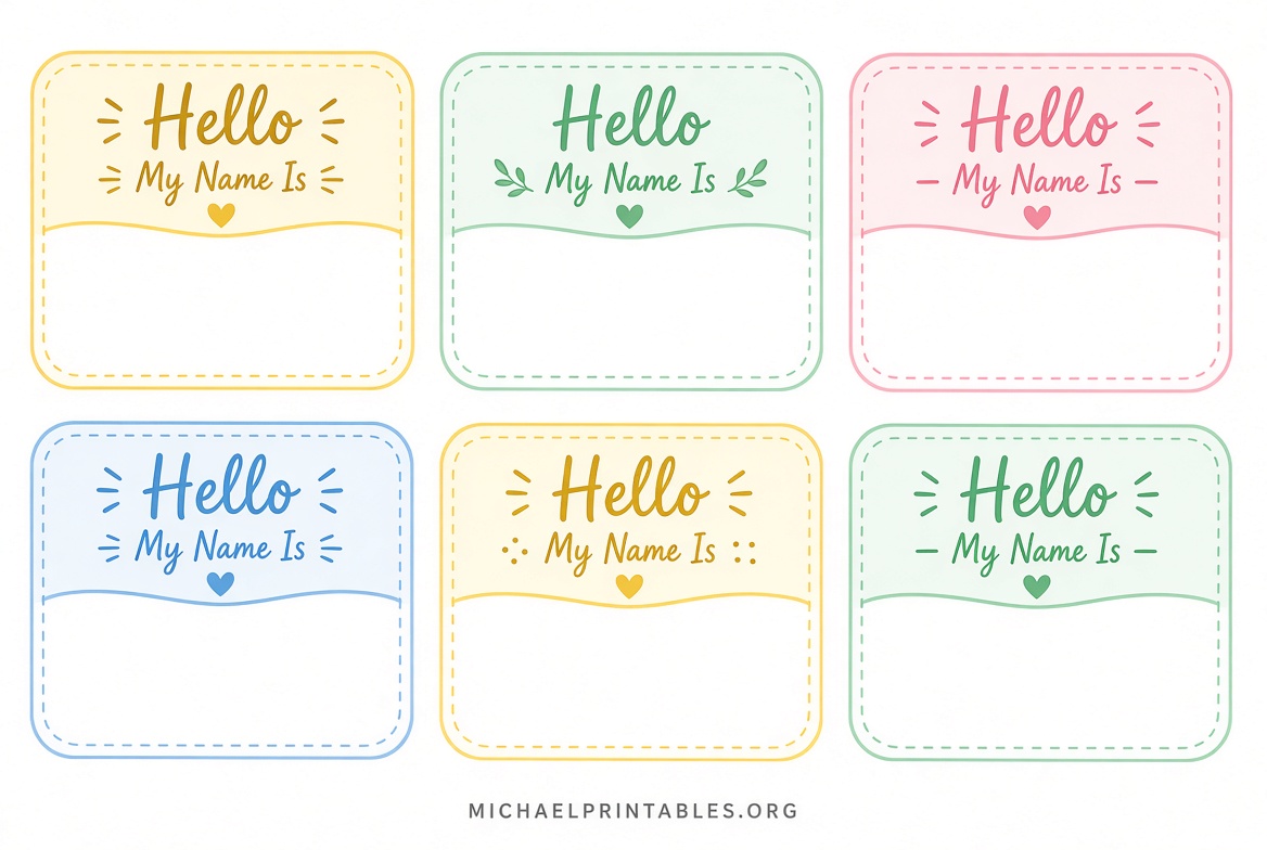 Free Printable Name Badge Templates for Events