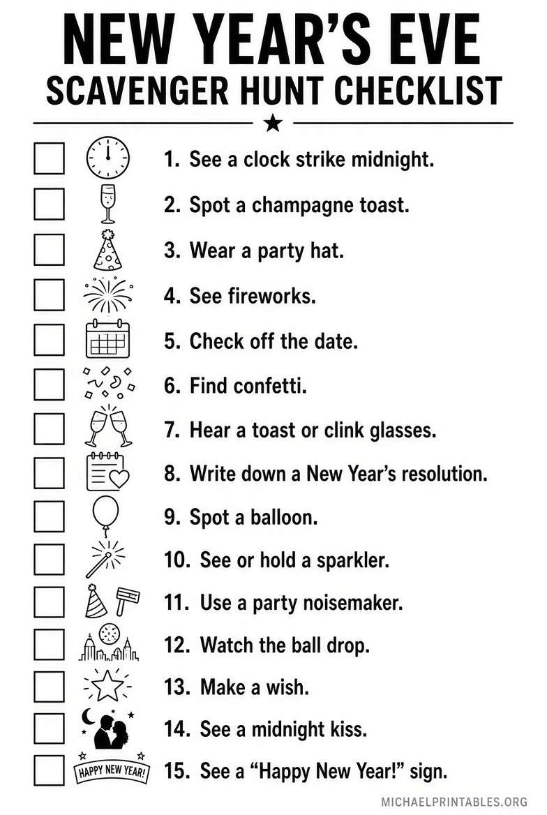 Free Printable New Years Eve Games for Parties