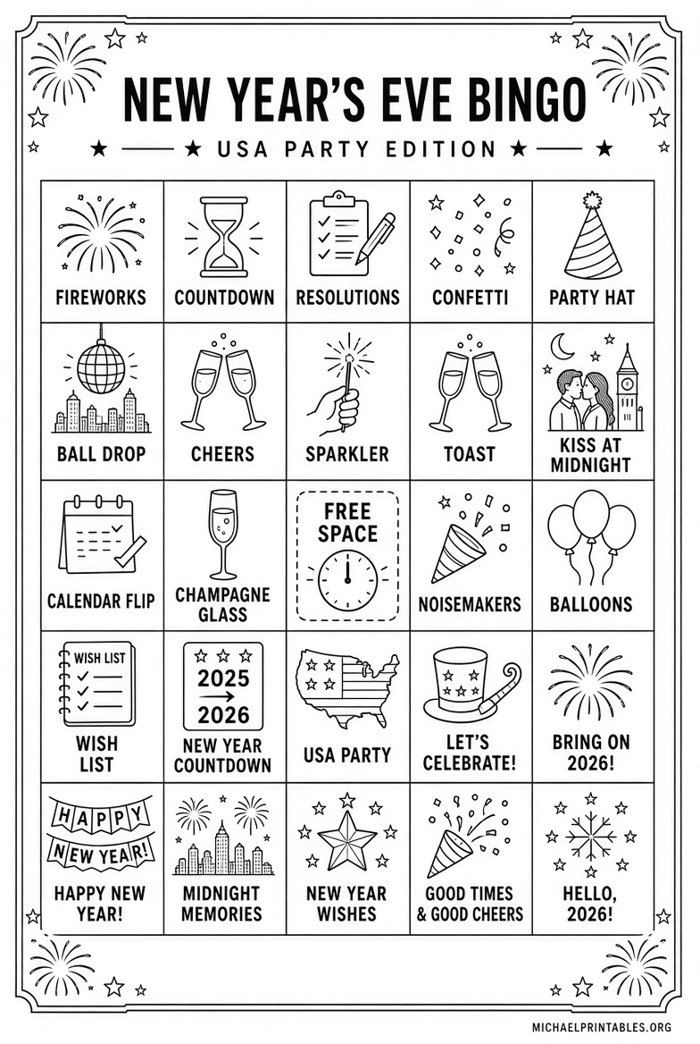 Free Printable New Years Eve Games for Parties