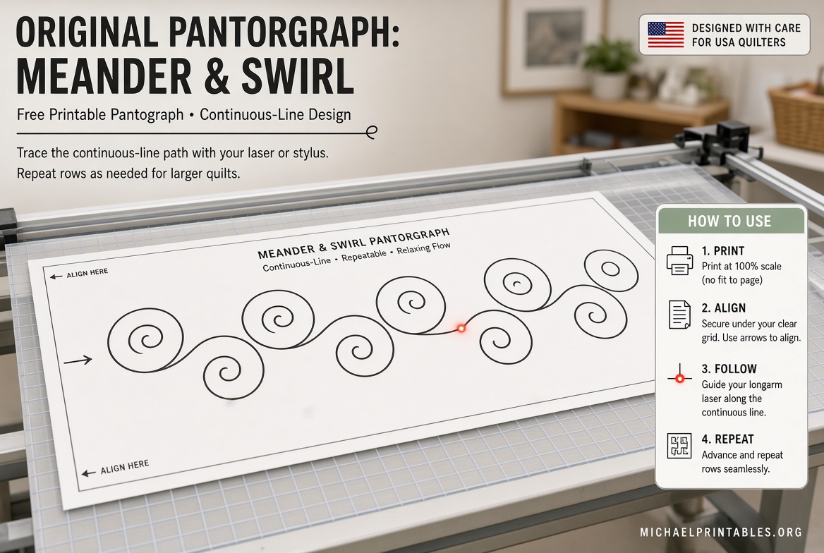 Free Printable Pantographs for Longarm Quilting PDFs