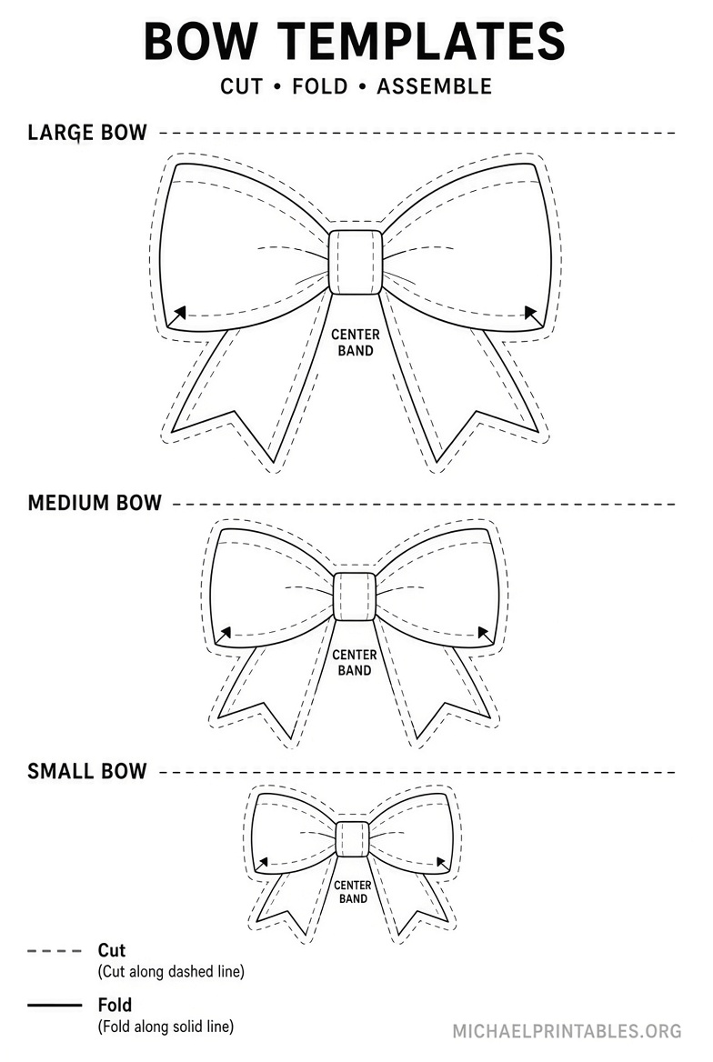 Free Printable Paper Bow Template – Easy DIY