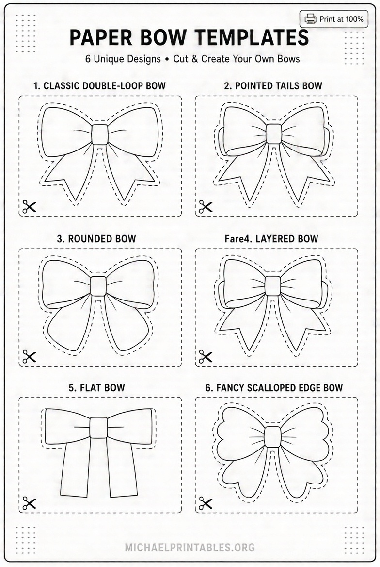 Free Printable Paper Bow Template – Easy DIY